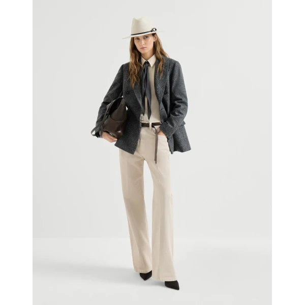 Brunello Cucinelli Donegal blazer with monili in Anthracite, view 6 | Jackets | Luxury Shoes 