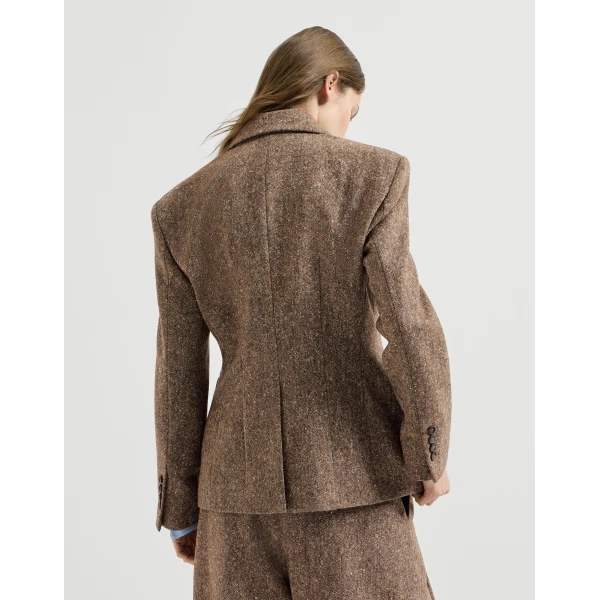 Brunello Cucinelli Donegal blazer with monili in Light Brown
