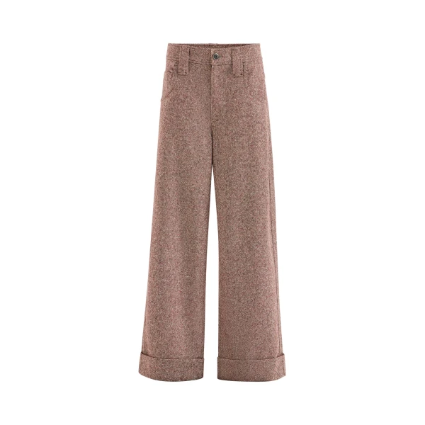 Brunello Cucinelli Donegal five-pocket baggy trousers in Burgundy
