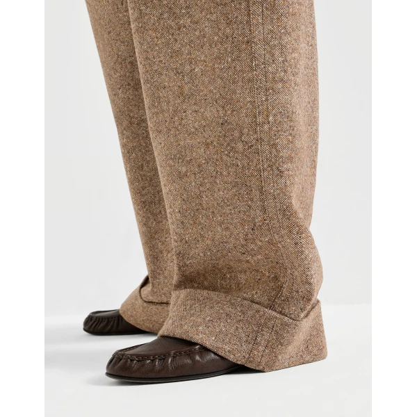 Brunello Cucinelli Donegal five-pocket baggy trousers in Cappuccino
