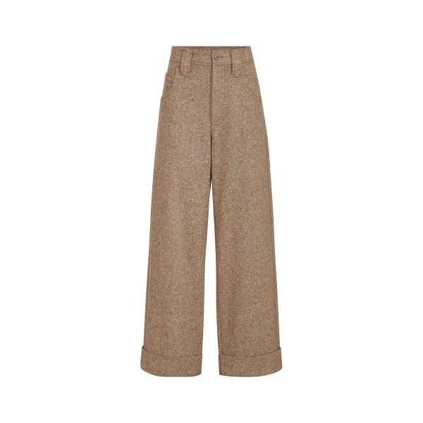 Donegal five-pocket baggy trousers in Cappuccino