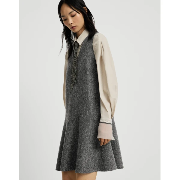 Brunello Cucinelli Donegal mini dress in Anthracite
