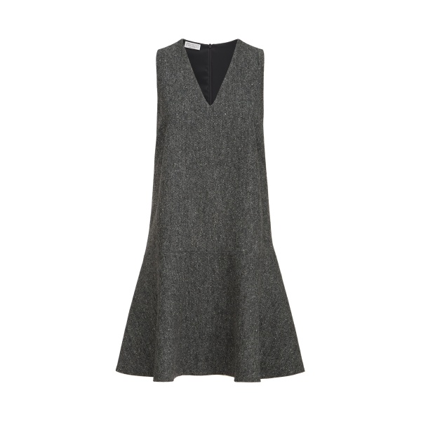 Brunello Cucinelli Donegal mini dress in Anthracite