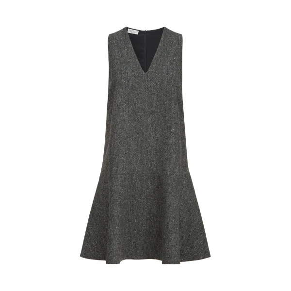 Brunello Cucinelli Donegal mini dress in Anthracite