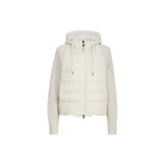 Brunello Cucinelli Down jacket with knitted sleeves and monili in White