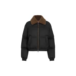 Brunello Cucinelli Down jacket with shearling collar in Black | Shearling Jackets | Luxury Shoes 