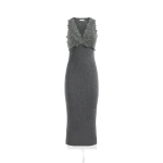Brunello Cucinelli Dress with dazzling lace embroidery in Lead | Dresses | Luxury Shoes 