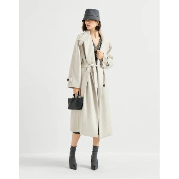 Brunello Cucinelli Dress with dazzling lace embroidery in Lead, view 6 | Dresses | Luxury Shoes 