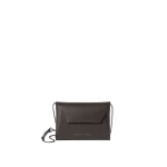 Brunello Cucinelli Duo pochette in calfskin with precious chain in Rust Brown | Clutch Bags | Luxury Shoes 