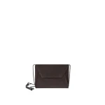 Brunello Cucinelli Duo pochette in suede with precious chain in Pepper | Clutch Bags | Luxury Shoes 