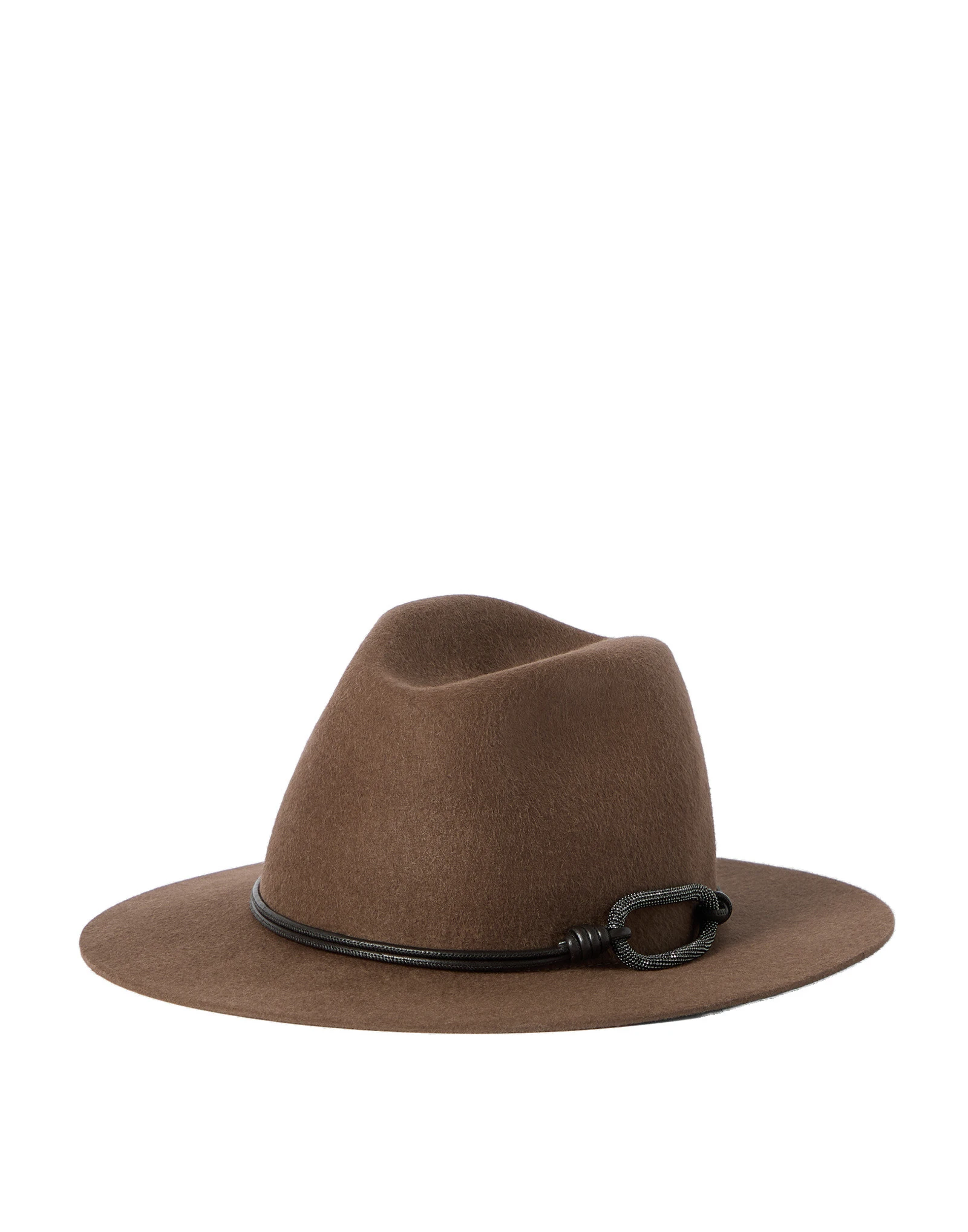 Brunello Cucinelli Felt fedora with monili in Brown Brunello Cucinelli Felt fedora with monili in Brown | Hats | Luxury Shoes