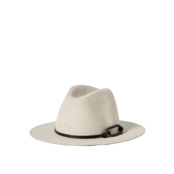 Felt fedora with monili in Panama