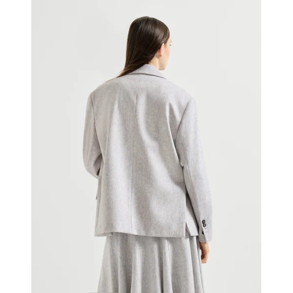 Brunello Cucinelli Flannel blazer with monili in Grey