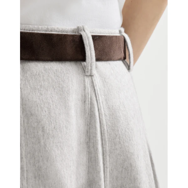 Brunello Cucinelli Flannel flared skirt in Grey