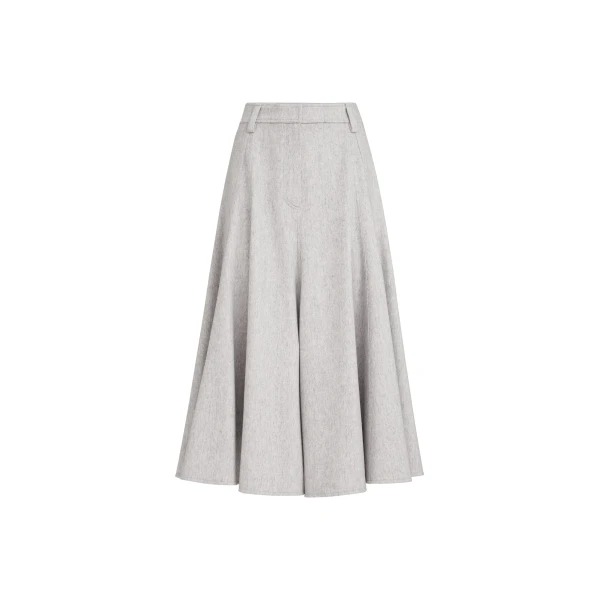 Brunello Cucinelli Flannel flared skirt in Grey
