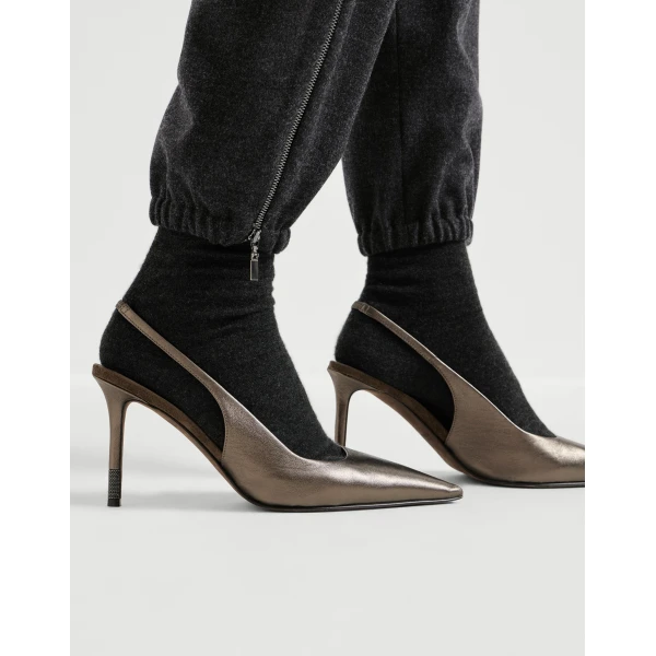 Brunello Cucinelli Flannel loose cargo trousers in Anthracite, view 4 | Pants | Luxury Shoes 