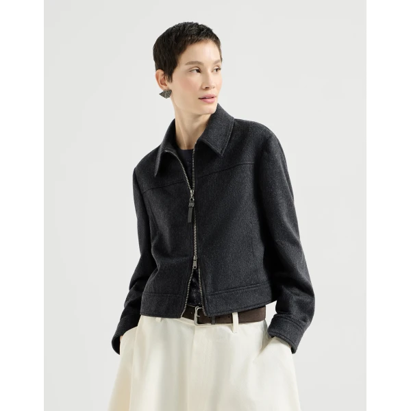 Brunello Cucinelli Flannel outerwear jacket in Anthracite
