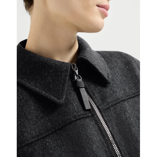 Brunello Cucinelli Flannel outerwear jacket in Anthracite