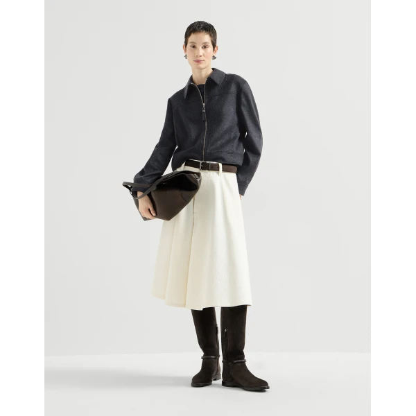 Brunello Cucinelli Flannel outerwear jacket in Anthracite