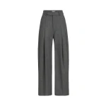 Brunello Cucinelli Flannel pleated barrel trousers in Stone Grey | Pants | Luxury Shoes 