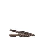 Brunello Cucinelli Flats with Precious Check Embroidery in Rust Brown