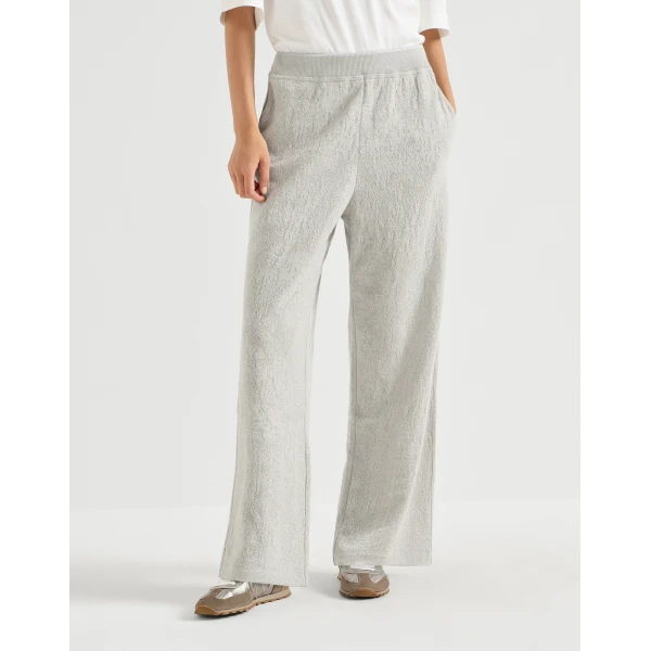 Flower Lace jersey Track trousers in Light Grey - Image 2