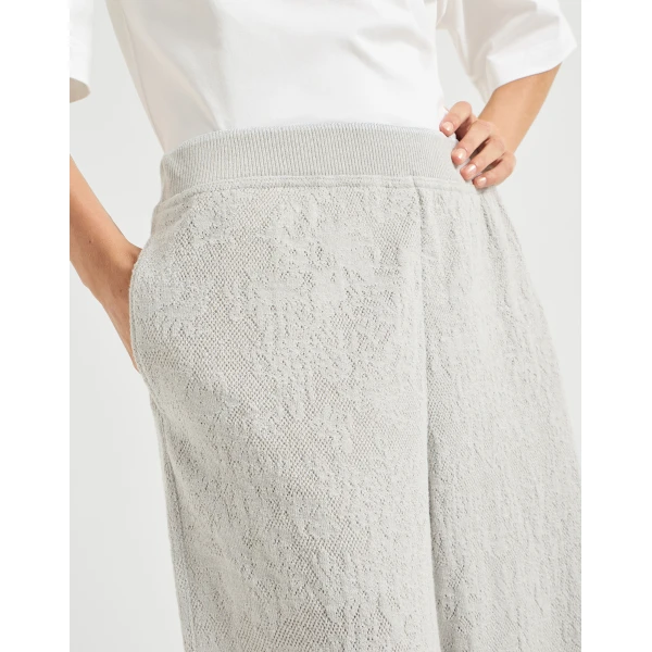 Flower Lace jersey Track trousers in Light Grey - Image 4