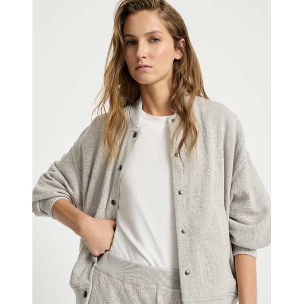 Flower Lace jersey sweater in Light Grey - Image 5