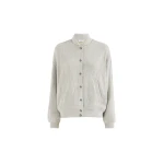 Brunello Cucinelli Flower Lace jersey sweater in Light Grey