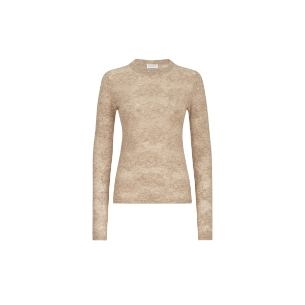 Brunello Cucinelli Flower lace sweater in Beige
