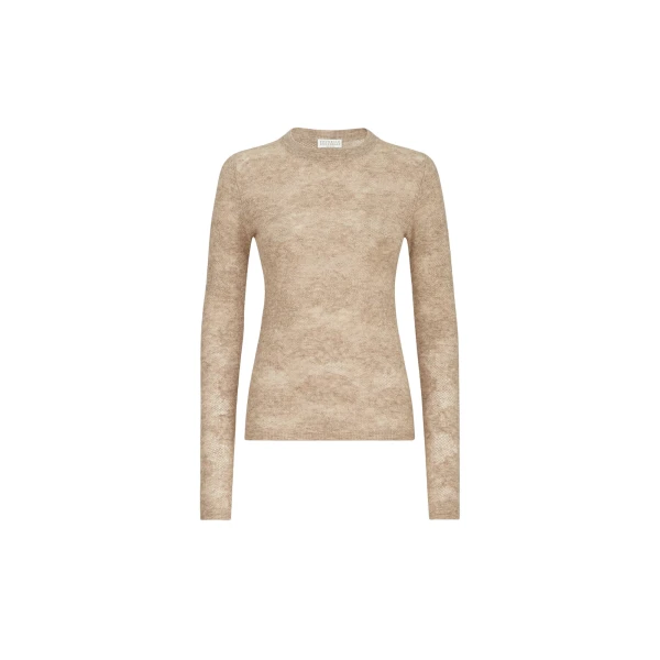 Flower lace sweater in Beige