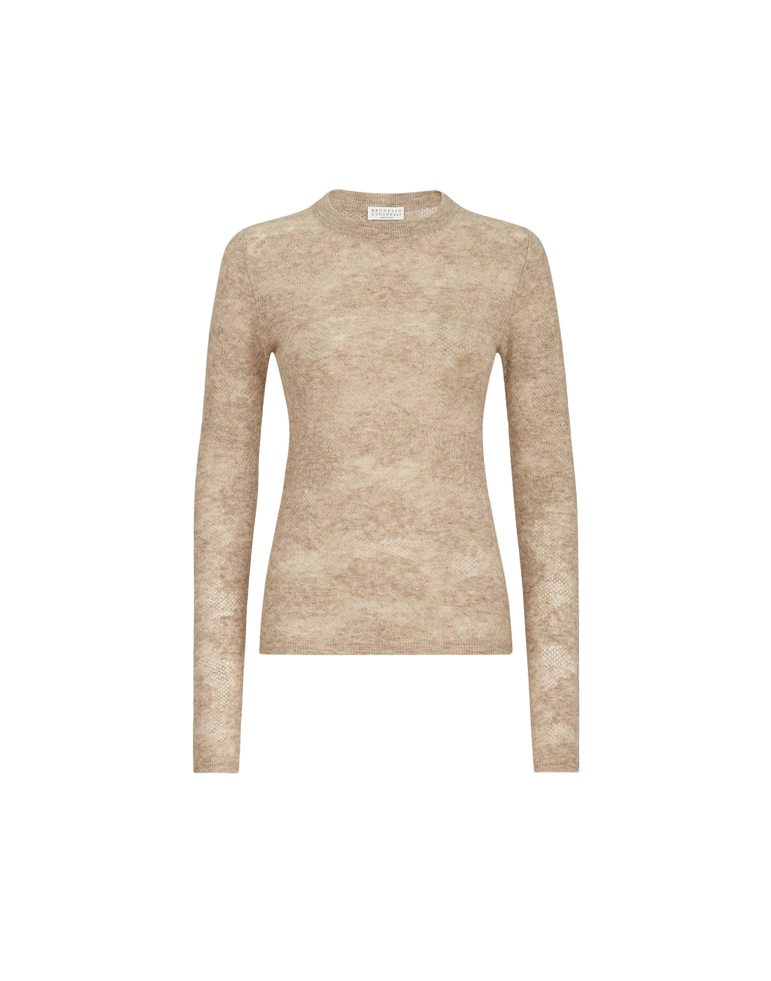 Brunello Cucinelli Flower lace sweater in Beige | Buy Knitwear at Luxury Shoes Brunello Cucinelli Flower lace sweater in Beige