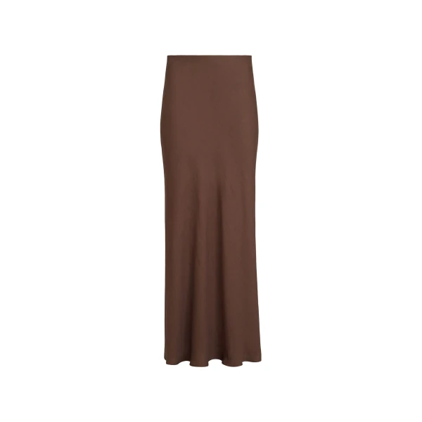 Brunello Cucinelli Fluid Bias-Cut skirt in Cocoa