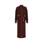 Brunello Cucinelli Fluid Corduroy shirt dress in Wine