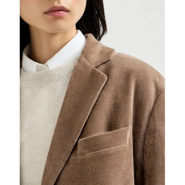 Brunello Cucinelli Fluid corduroy blazer in Cappuccino