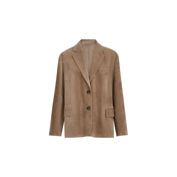 Fluid corduroy blazer in Cappuccino