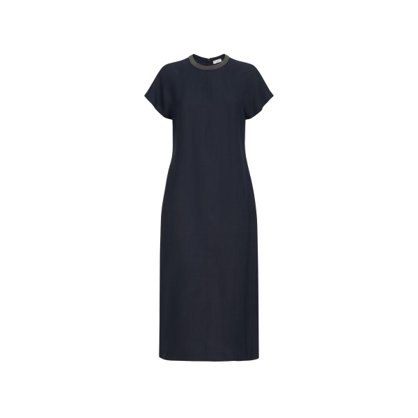 Brunello Cucinelli Fluid twill dress in Blue