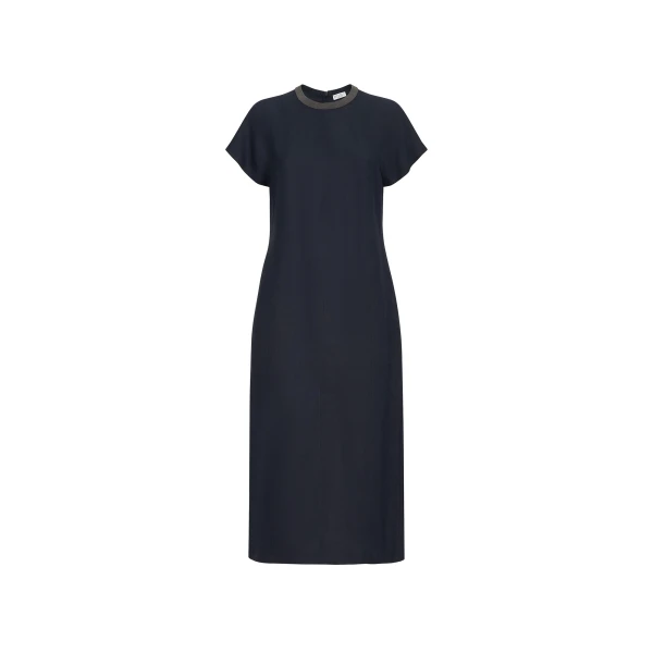 Brunello Cucinelli Fluid twill dress in Blue