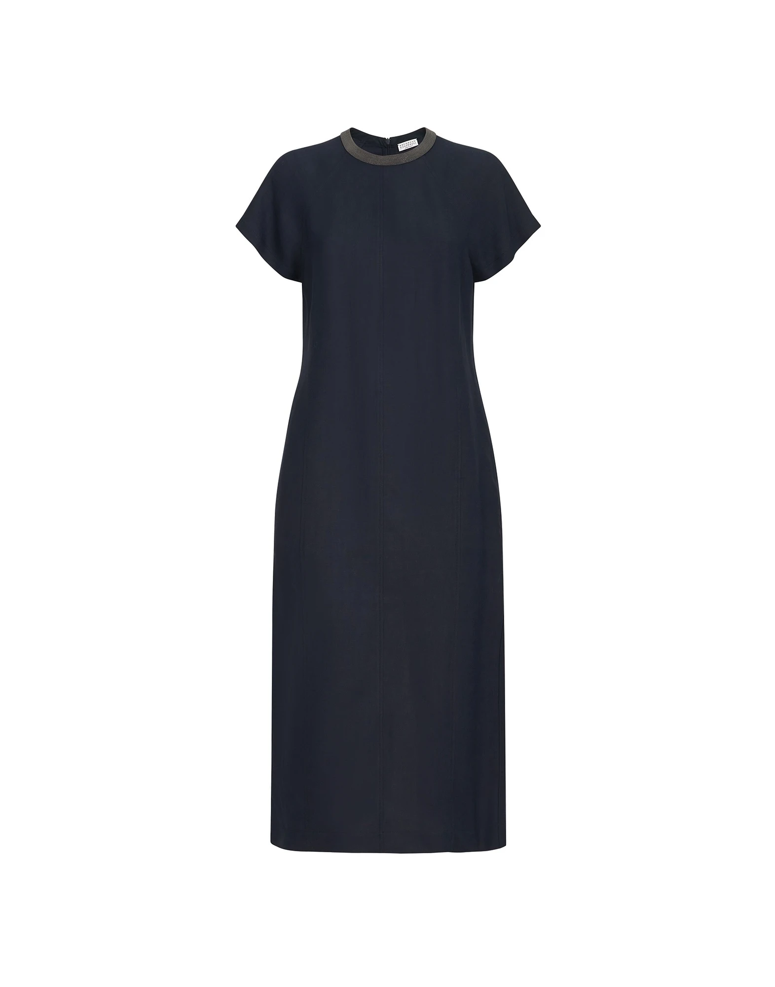 Brunello Cucinelli Fluid twill dress in Blue | Buy Dresses at Luxury Shoes Brunello Cucinelli Fluid twill dress in Blue