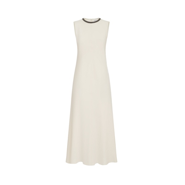 Brunello Cucinelli Fluid twill dress in Milk