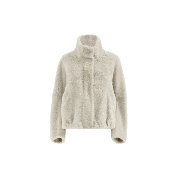 Brunello Cucinelli Fuzzy shearling outerwear jacket in Grey