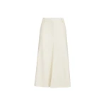 Brunello Cucinelli Gabardine flute skirt with monili in Milk | Skirts | Luxury Shoes 