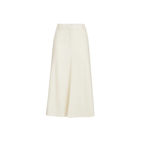 Gabardine flute skirt with monili in Milk