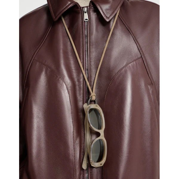 Brunello Cucinelli Glasses cord with monili in Beige, view 3 | Accessories | Luxury Shoes 