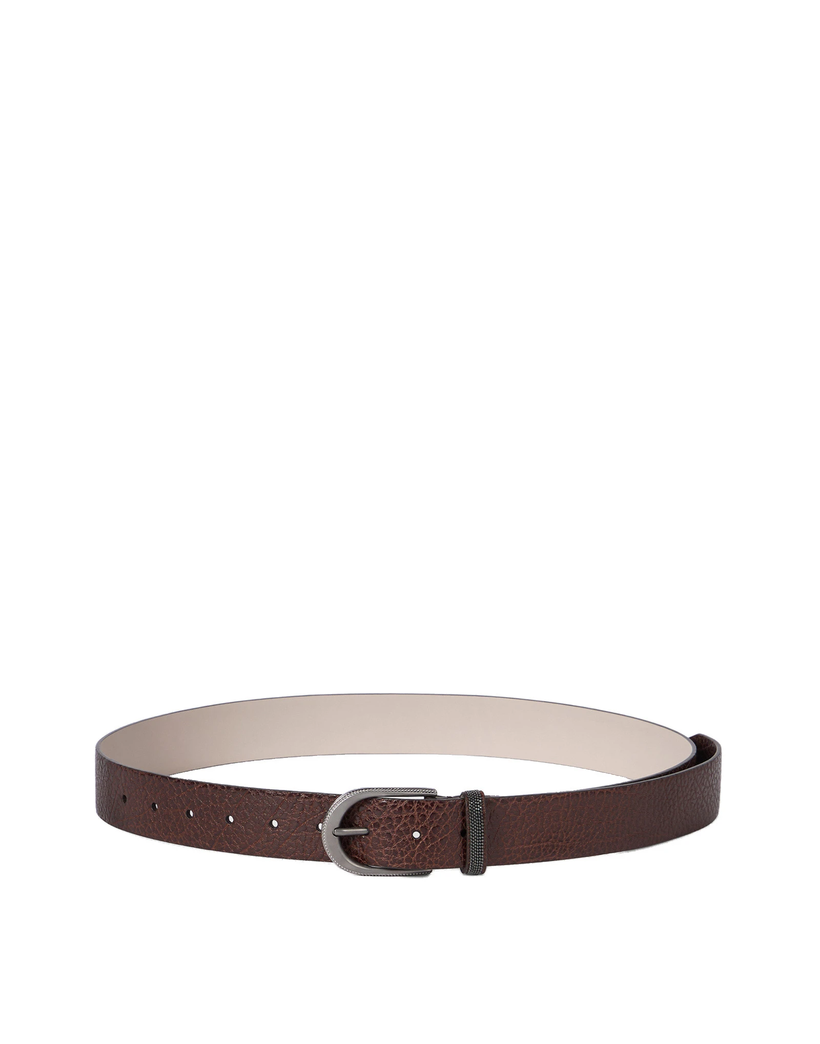 Brunello Cucinelli Glossy hammered calfskin belt in Brown Brunello Cucinelli Glossy hammered calfskin belt in Brown | Belts | Luxury Shoes