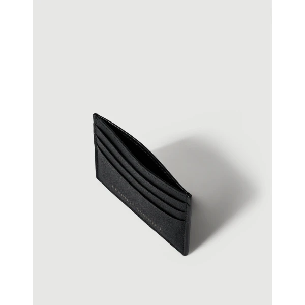 Brunello Cucinelli Grained calfskin card case in Black, view 4 | Wallets & Purses | Luxury Shoes 