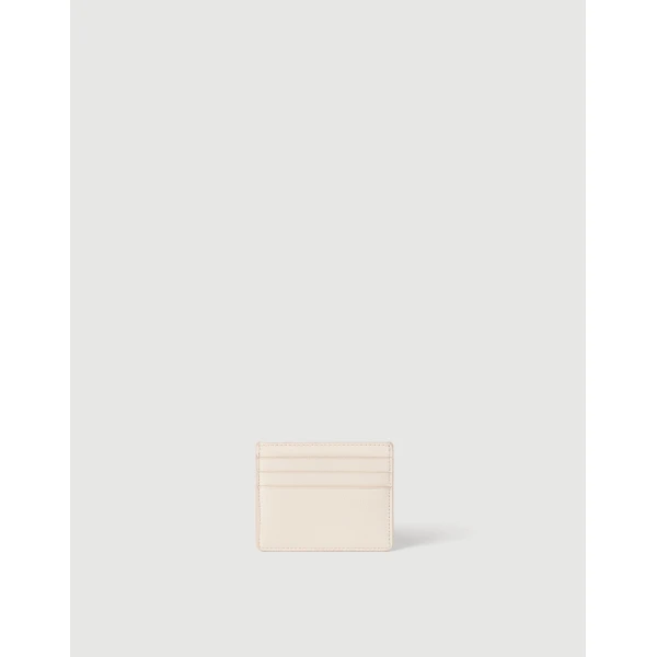 Brunello Cucinelli Grained calfskin card case in Ivory, view 2 | Wallets & Purses | Luxury Shoes 
