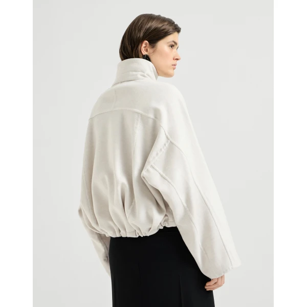 Brunello Cucinelli Hand-crafted bomber jacket in Grey