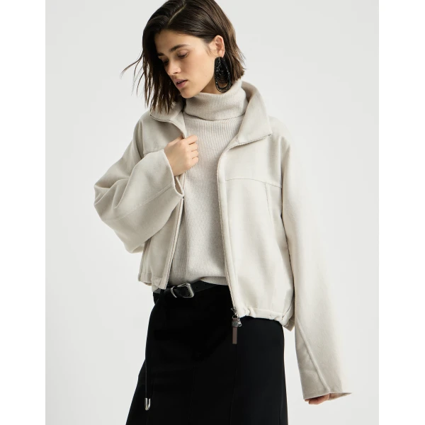 Brunello Cucinelli Hand-crafted bomber jacket in Grey