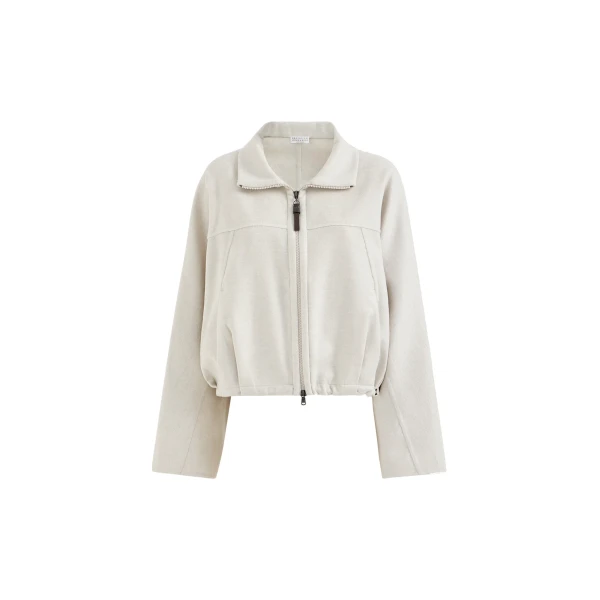 Brunello Cucinelli Hand-crafted bomber jacket in Grey